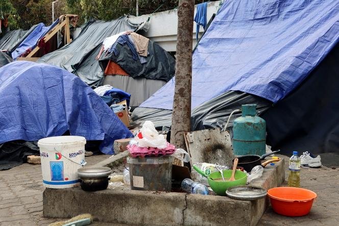 Un campamento de inmigrantes subsaharianos en Túnez, marzo de 2023.